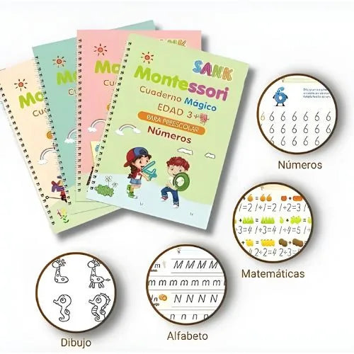 Kit de caligrafía mágica Montessori x4