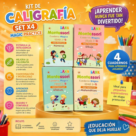 Kit de caligrafía mágica Montessori x4